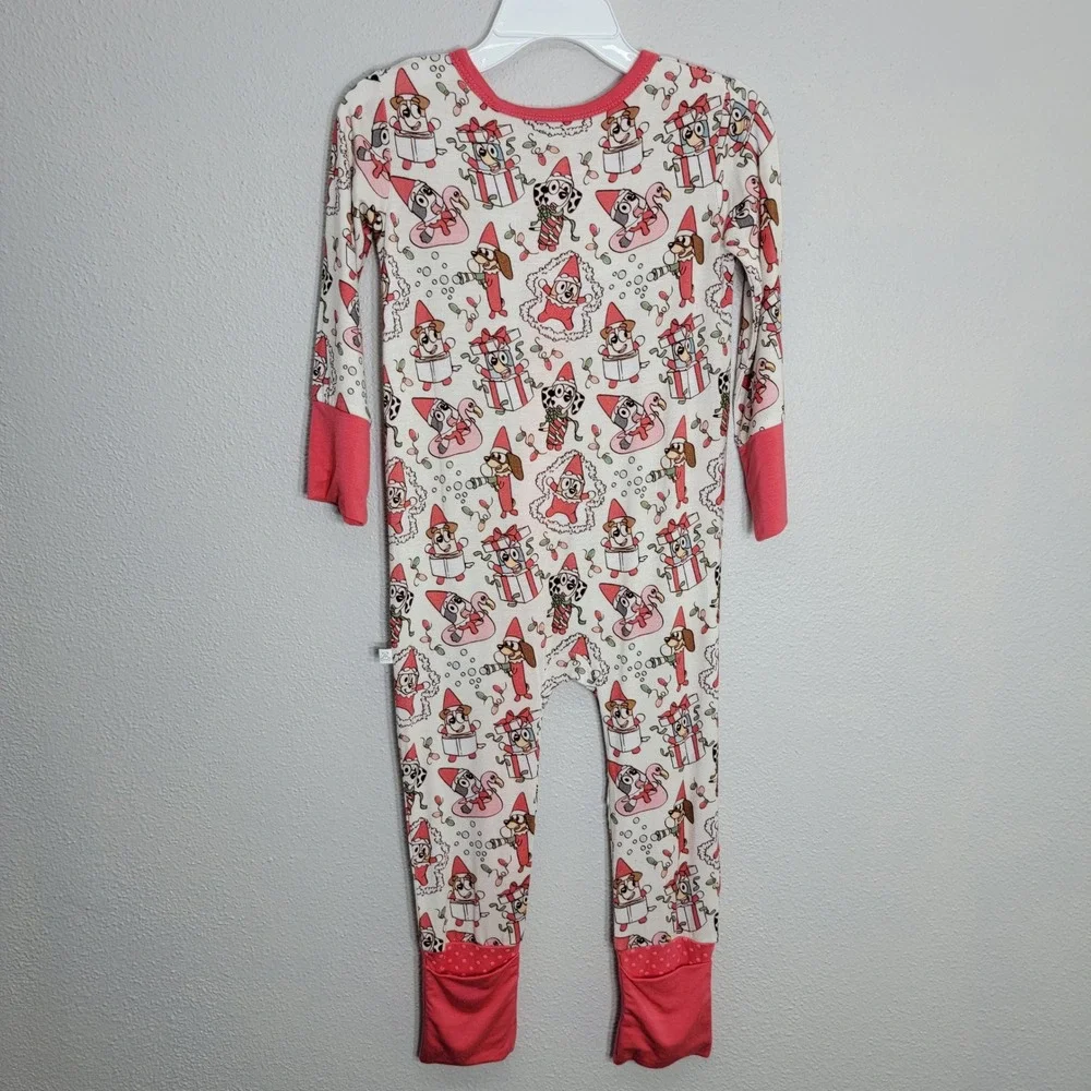Little‎ Snuggles Bamboo Christmas Dog Elf Zipper Pajamas Romper 18-24M NWT